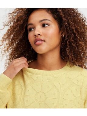 Roller Rabbit X Target Light Yellow Textured Crewneck Sweatshirt